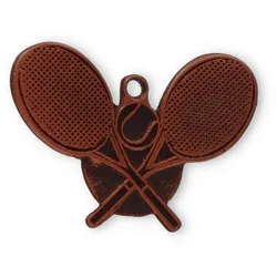 Motivmedaille Tennis bronzefarben