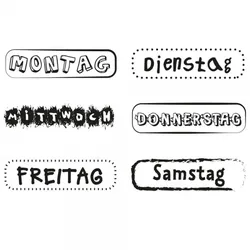 Holzstempel - Set Wochentage (40x10 mm)