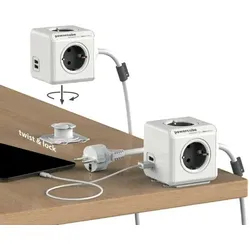 POWERCUBE – Erweiterung 1,5 grauer Multistecker + 2 Lasten. USB