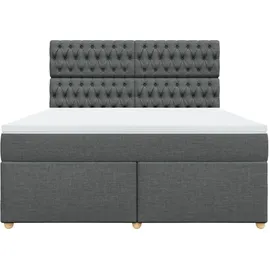 vidaXL Boxspringbett 180 x 200 cm Dunkelgrau
