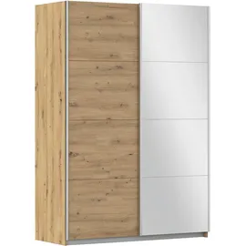 Rauch Schwebetürenschrank Artisan Eiche Dekor- - 136 x 197 cm - mit Spiegel