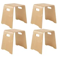 Home4You Hocker 4er Set Holz 48 x 47 x 40 cm Braun