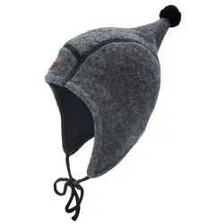 Maximo Zipfelmütze Pompon mittelgrau melange, 41 cm
