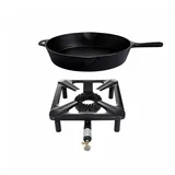 Paella World Hockerkocher Gaskocher 7 kW mit Gusseisenpfanne Ø 35 cm