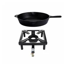 Paella World Hockerkocher Gaskocher 7 kW mit Gusseisenpfanne Ø 35 cm