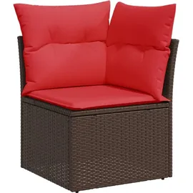 vidaXL Gartensofa-Set mit Kissen, braun, Polyrattan