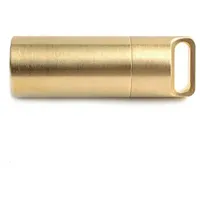 Wasserdichte Pillendose von BE-TOOL, 1 Stück, kleine Tasche, Tablettenbehälter aus Metall, tragbar, für Reisen, für Schlüsselanhänger, Pillenanhänger, Gold, groß