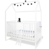 Pinolino Babyzimmer Möbel Spar-Set 'Hilda & Viktoria', mit Hausbett, Wickelkommode, weiß