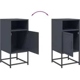 vidaXL Nachttisch Anthrazit 36x39x78 cm Stahl