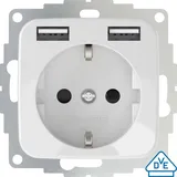 2USB 2U-449375 Unterputz-Steckdose mit USB Reinweiß (glänzend)