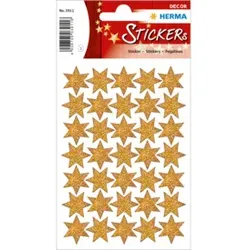 HERMA Schmucketikett Stern 16mm gold 3911 Weihnachten