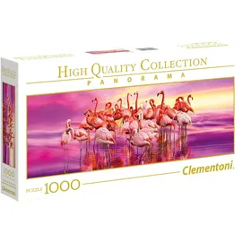 CLEMENTONI 39427 Tanz der Flamingos – Puzzle 1000 Teile, Panorama Puzzle, Geschicklichkeitsspiel für die ganze Familie, Erwachsenenpuzzle ab 14 Jahren
