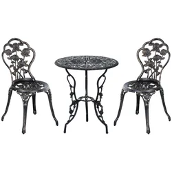 Outsunny - Garten-Bistroset - 60cmx 60cm x 67 cm - bronze