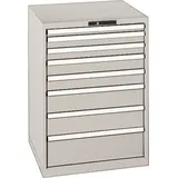 Schubladenschrank H1000xB717xT725mm grau/grau 8 Schubl.Vollauszug,KeyLock