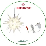 Herrnhuter Stern vom Fachhändler inkl. Netzteil 13 cm Sterne weiß LED Komplett - 13 cm - weiß