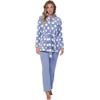 Pastunette Hausanzug Damen Fleece Hausanzug Modisches Design blau 42
