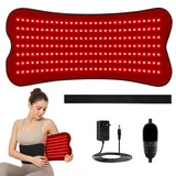 210 LEDs Rotlichtlampe Therapie Gürtel, Rotlicht-Therapiematte, 660nm & 850nm Infrarotrotlichttherapie, Elektrische Heizmatte Taillengurt, 5 Helligkeitsstufen und 5 Zeiteinstellungen für Rücken Taille