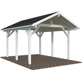 Palmako Carport Robert 3,15 x 3,72 m weiß lackiert inkl. Pfostenanker