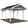 Palmako Carport Robert 3,15 x 3,72 m weiß lackiert inkl. Pfostenanker