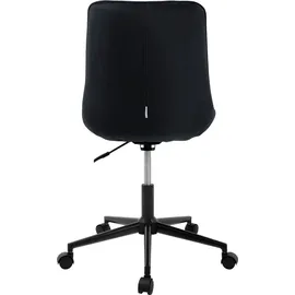 ML-Design Bürostuhl, Schwarz, Sitzfläche aus Samt, Metallgestell, Polsterstuhl mit Rückenlehne, höhenverstellbar, 360° Drehstuhl mit 5 Rollen,