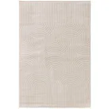 benuta basic benuta Teppich Claire - Creme 160x230 cm - Minimalistischer Wohnzimmerteppich im Geometrischen Retro-stil - Pflegeleicht - Fußbodenheizung Geeignet