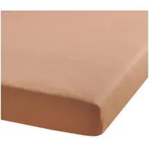 BettwarenShop Spannbettlaken Jersey-Elasthan 120 x 200 - 130 x 220 cm braun