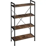 Tectake tectake® Regal Industrial Style, mit 4 Ebenen, inklusive Kippschutz, 67,5 x 31,5 x 121,5 cm
