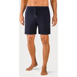 AUTHENTIC LE JOGGER "kurze Relaxshort, mit Kordel, Jogginghose", Herren, Gr. 48/50 (M), N-Gr, blau (navy, schwarz), Jersey, Obermaterial: 100% Baumwolle, unifarben, Basic, bequem kniefrei, Hosen, aus reiner Baumwolle, Topseller