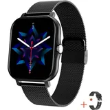 TPFNet SW3 BT 40 mm Edelstahlgehäuse Schwarz Milanaise Armband Schwarz M