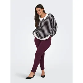 ONLY CARMAKOMA Jogger Pants "CARGOLDTRASH LIFE CLASSIC PANT NOOS", Damen, Gr. 44, Länge 32, port royale, Milano Rib, Obermaterial: 63% Viskose, 32% Nylon, 5% Elasthan, unifarben, gerade, unten schmal lang, Hosen, Viskosemischung, regular fit