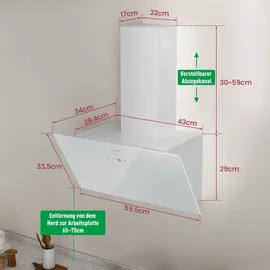 Levivo Kopffreihaube 60 cm Weiß