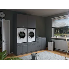 laundreezy Mehrzweckschrank-Set 238 x 68 x 238 cm Grau