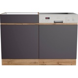 KOCHSTATION Spülenschrank KS-Riesa Breite 120 cm, MDF-Fronten grau