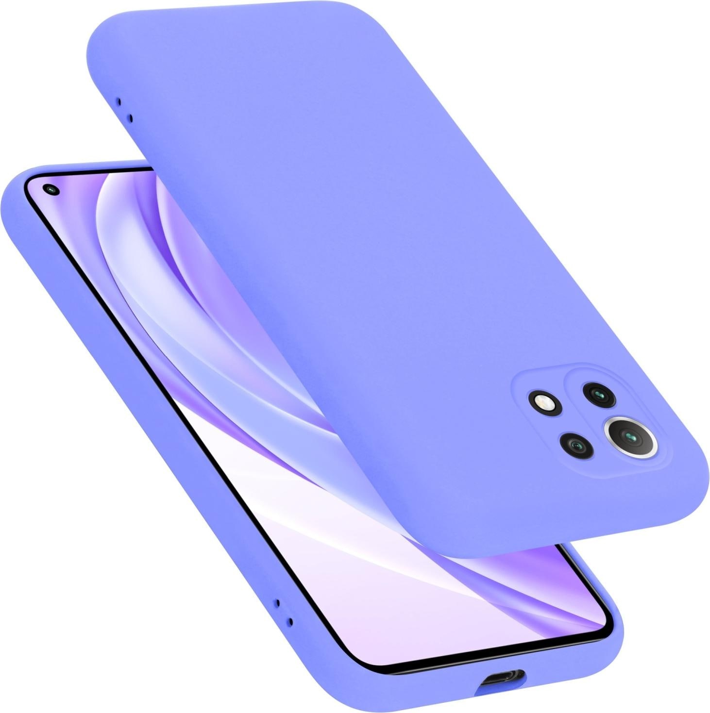 Cadorabo TPU Liquid Silicone Case Hülle für Xiaomi Mi 11 LITE (4G / 5G) / 11 LITE NE (Xiaomi 11 Lite 5G NE, Xiaomi Mi 11 Lite 5G, Xiaomi Mi 11 Lite), Smartphone Hülle, Violett