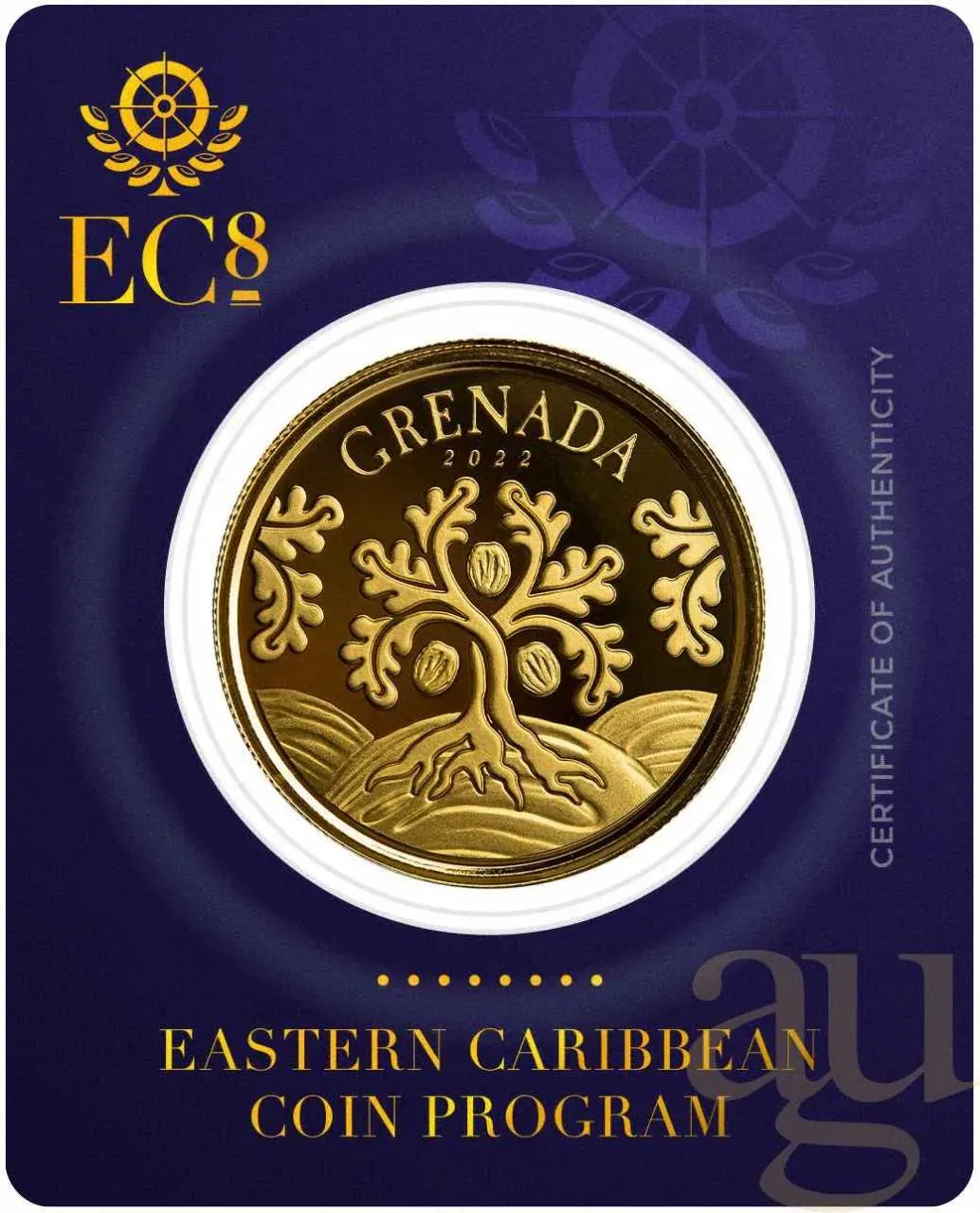 1 Unze Goldmünze EC8 Grenada - Nutmeg Tree 2022