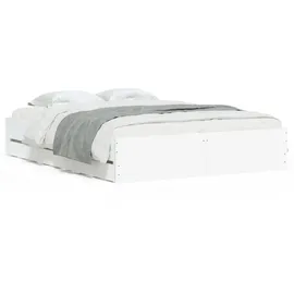 vidaXL Bettgestell 140 x 190 cm Weiß