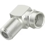Hama SAT-Adapter F-Stecker - F-Kupplung 90° 0,5 m Silber