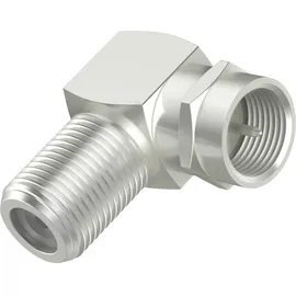 Hama SAT-Adapter F-Stecker - F-Kupplung 90° 0,5 m Silber