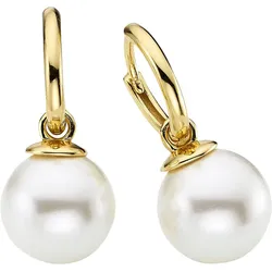Paar Creolen FIRETTI "Schmuck Geschenk Silber 925 Ohrschmuck Ohrringe", gold (gelbgoldfarben, weiß), Ohrringe, Damen, Silber 925 (Sterlingsilber)-Perlen, Silber 925 (Sterlingsilber), Perlen, mit Perle (synth.) - Einhänger abnehmbar