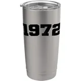 1972 Vintage Bogenform Varsity Retro Distressed Birthday Year Doppelwandiger Edelstahl-Thermobecher