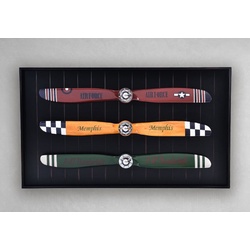 Casa Padrino Luxus Vintage Stil Wanddeko Flugzeug Propeller Mehrfarbig / Schwarz / Silber 170 x 6 x H. 97,5 cm - Luxus Flieger Wand Dekoration - Luxus Kollektion