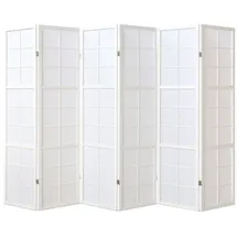 Homestyle4u Paravent Shoji in Weiß 264x175 cm
