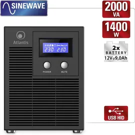 Atlantis A03-HP3003P Reine Sinuswellen-USV 2000VA Schwarz - Schwarz