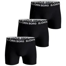 Björn Borg Boxershorts Cotton Stretch Schwarz/Weiß XL 3er Pack
