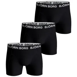 Björn Borg Boxershorts Cotton Stretch Schwarz/Weiß XL 3er Pack