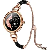 Maxcom Crystal Harmony BT 40 mm Kunststoffgehäuse Gold/Rosa Sportarmband Rosa S/M
