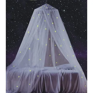 South To East Betthimmel mit fluoreszierenden Sternen, leuchtet im Dunkeln, Moskitonetz für Baby, Kinder, Jungen, Mädchen, Tochter. Galaxy Betthimmel für Babybett, Kinderbett