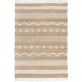 KADIMA DESIGN Handgewebter Naturteppich in Skandi-Tönen "Wharfe". Farbe: Braun-Beige, 160x230 cm Kadima Design