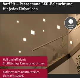 Paulmann VariFit LED Einbaupanel Veluna 1 eckig 185x185mm 17,5W 4000K Satin