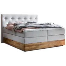 Belanoti Boxspringbett Weiß, Echtholz,Eiche, 7-Zonen 180x200 cm, Schlafzimmer, Betten, Boxspringbetten